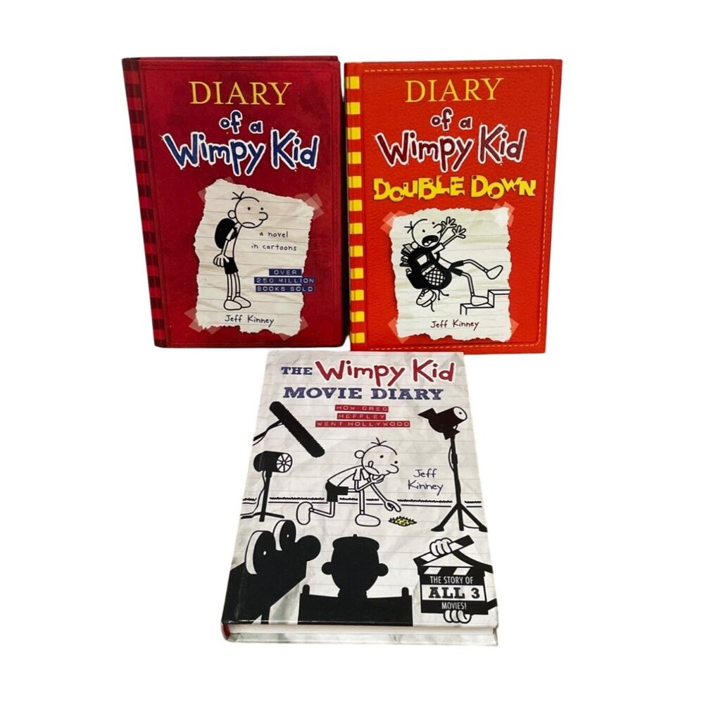 Diary Of A Wimpy Kid Hardcover Book Set By Jeff Kinney Lot of 3 Double Down ++
